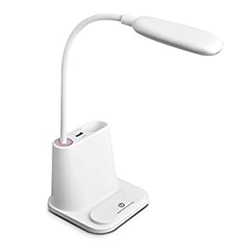 Reading RAYHOO USB Rechargeable LED Desk Lamp Multi-Function Wireless Eye-Caring Table Lamps 2 Color Modes & Stepless dimming for Children Bedroom Studying USB Charging Port & Output Touch Control 